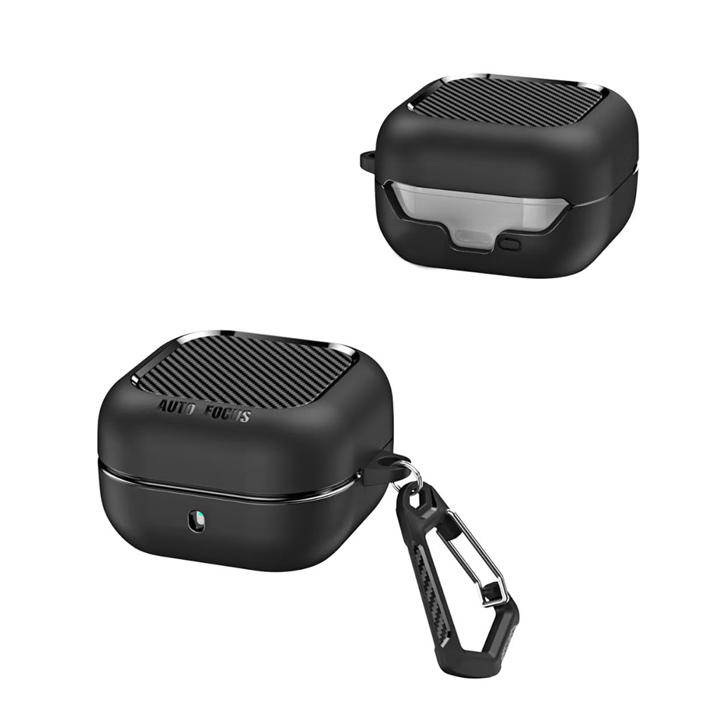 Pouzdro na sluchátka Techsuit CarbonFiber Samsung Galaxy Buds 4 a Buds 4 Pro černé