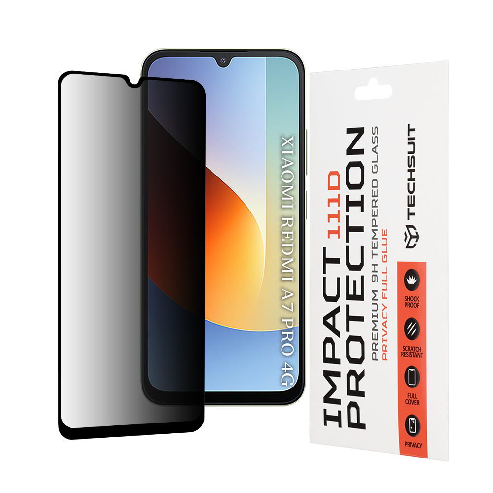 Ochranné tvrzené sklo Techsuit 111D Privacy Full Glue Xiaomi Redmi A7 Pro 4G černé