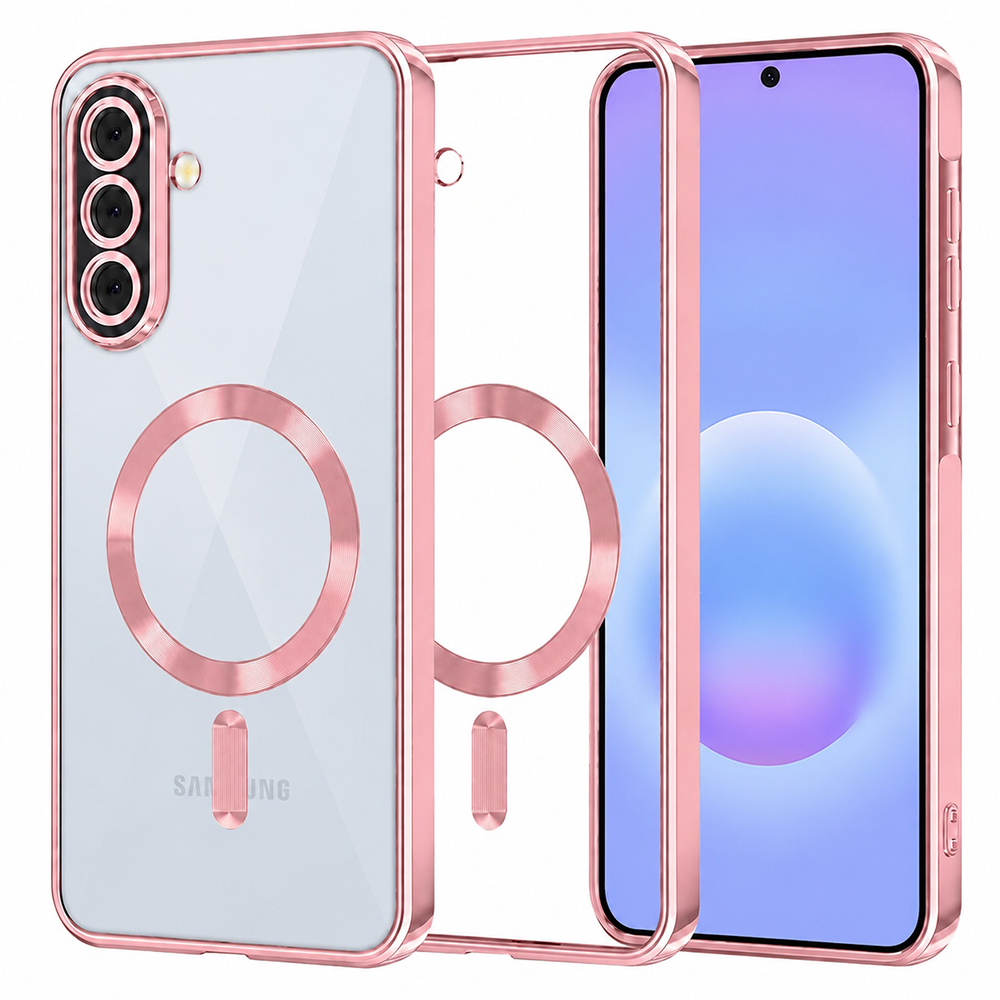 Kryt Techsuit Luxury Crystal MagSafe Samsung Galaxy A57 5G růžový