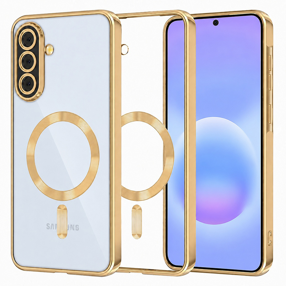 Kryt Techsuit Luxury Crystal MagSafe Samsung Galaxy A57 5G zlatý
