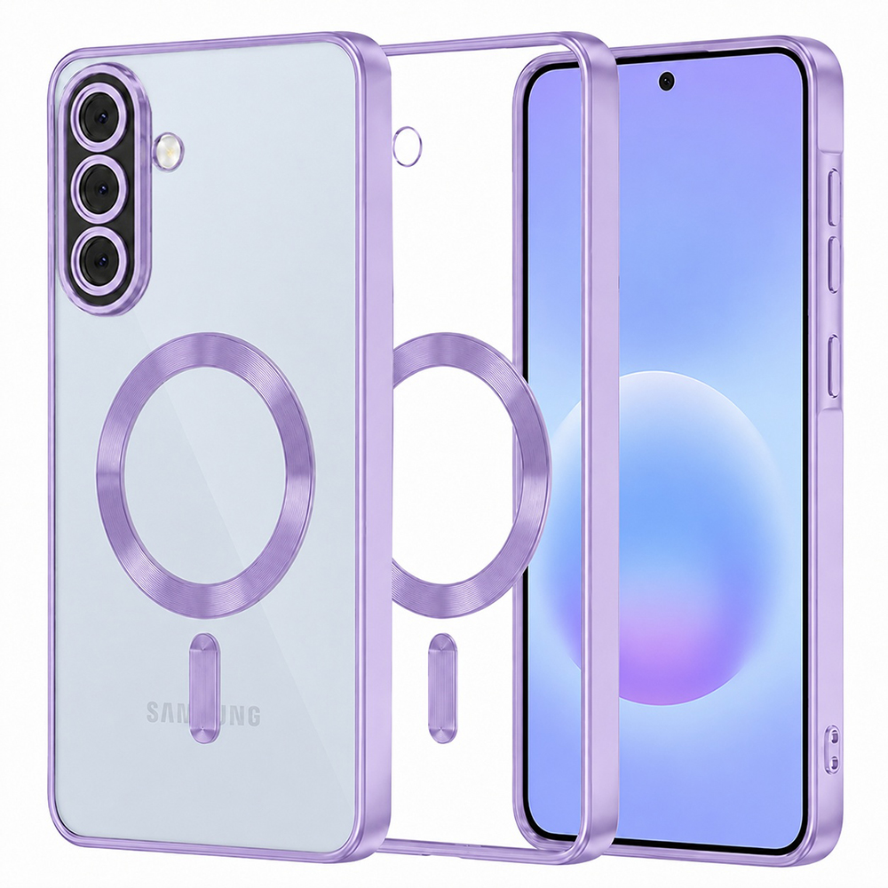 Kryt Techsuit Luxury Crystal MagSafe Samsung Galaxy A57 5G světle fialový