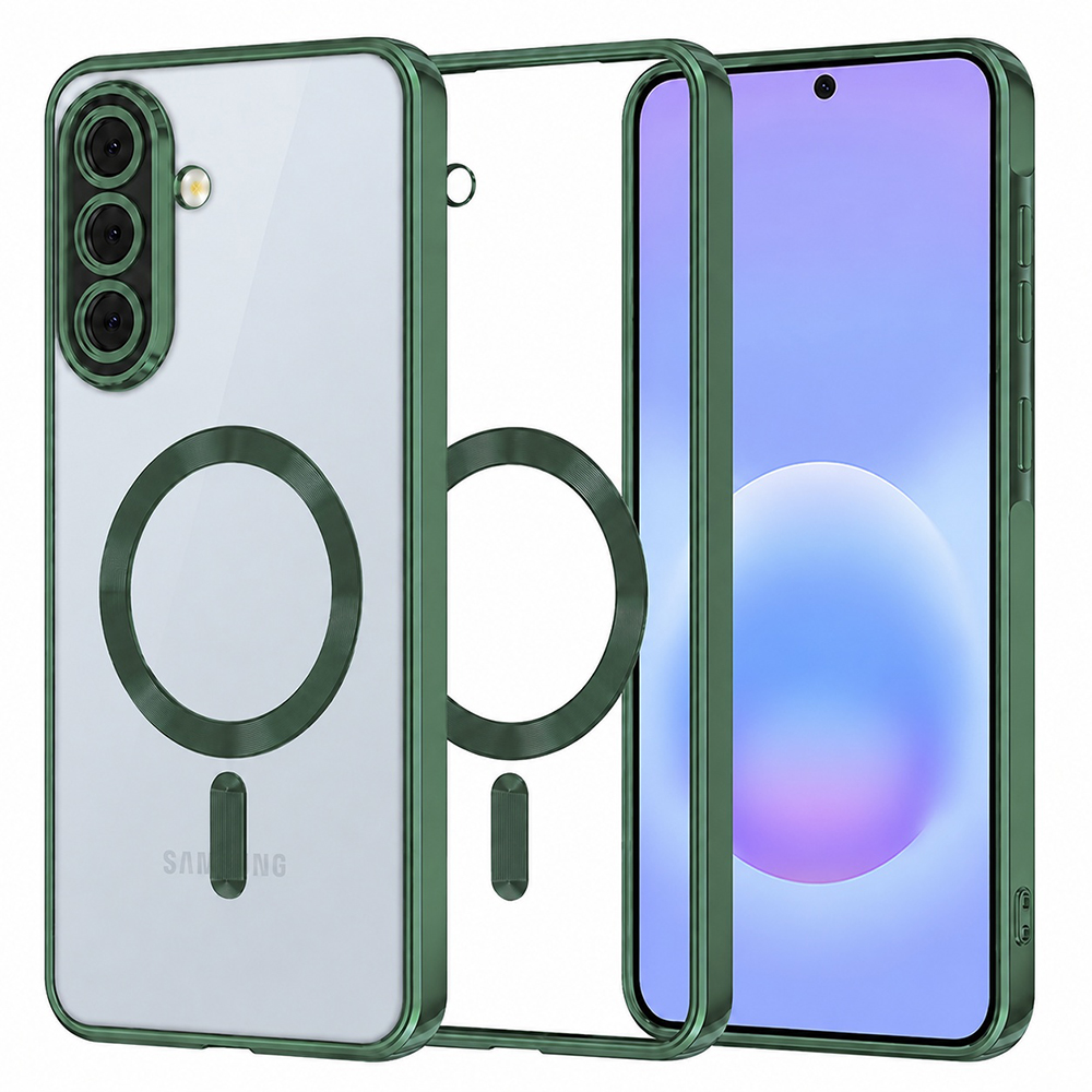 Kryt Techsuit Luxury Crystal MagSafe Samsung Galaxy A57 5G tmavě zelený