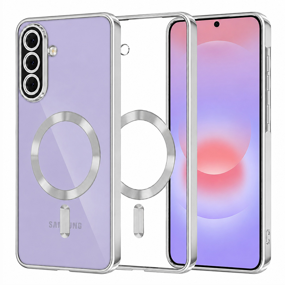 Kryt Techsuit Luxury Crystal MagSafe Samsung Galaxy A37 5G stříbrný