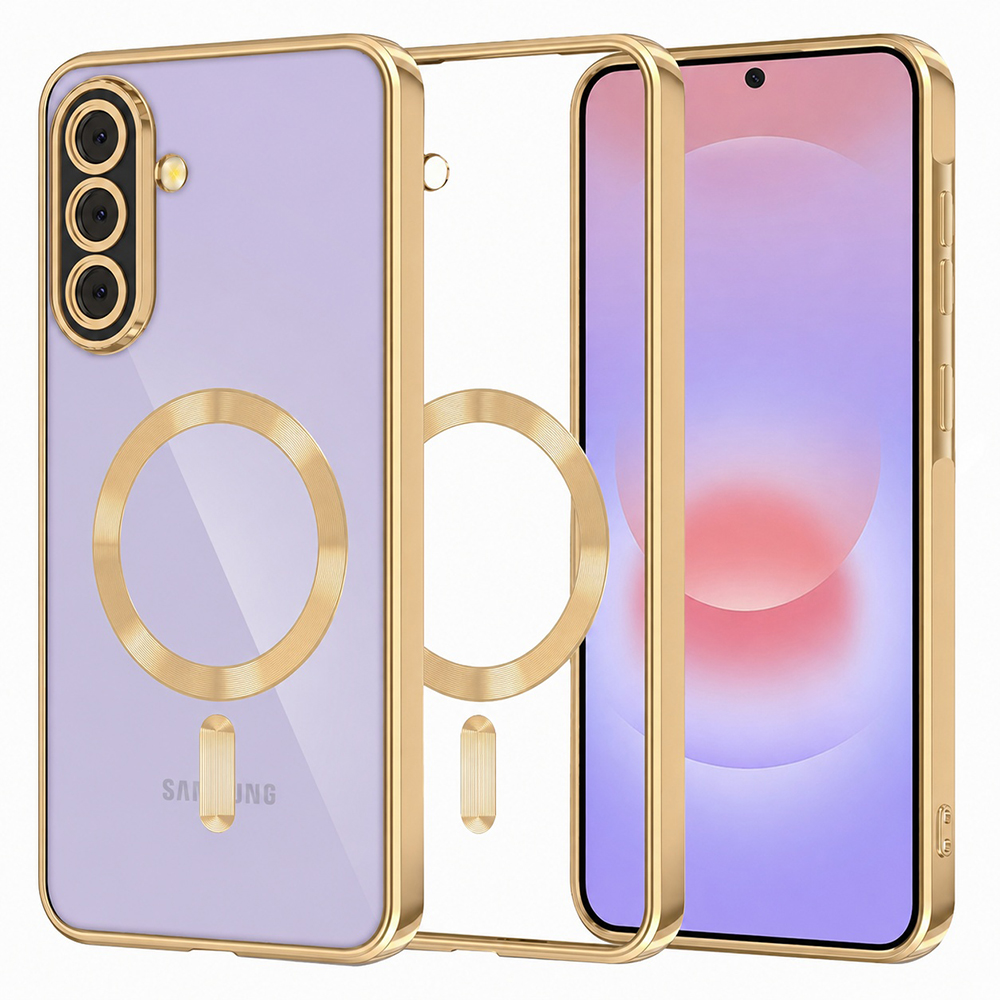 Kryt Techsuit Luxury Crystal MagSafe Samsung Galaxy A37 5G zlatý
