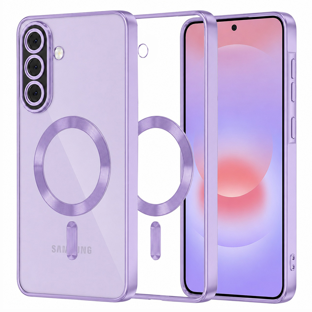Kryt Techsuit Luxury Crystal MagSafe Samsung Galaxy A37 5G světle fialový