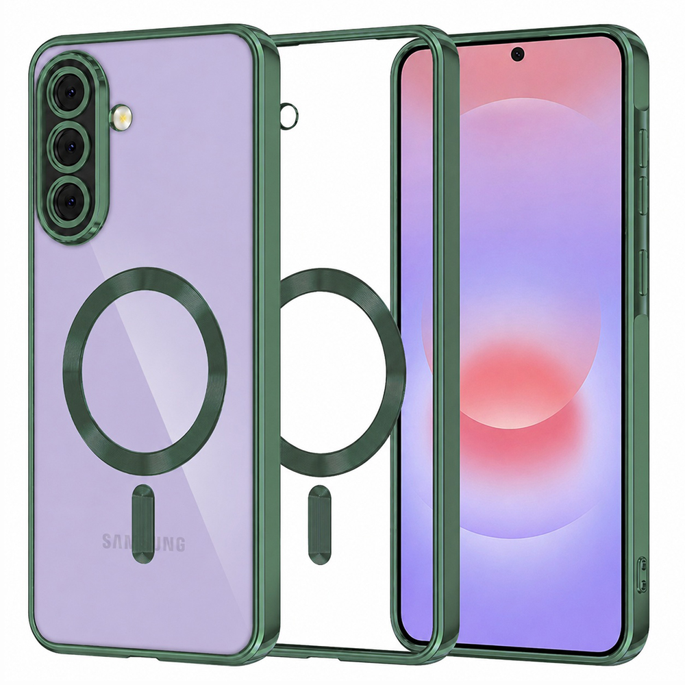 Kryt Techsuit Luxury Crystal MagSafe Samsung Galaxy A37 5G tmavě zelený