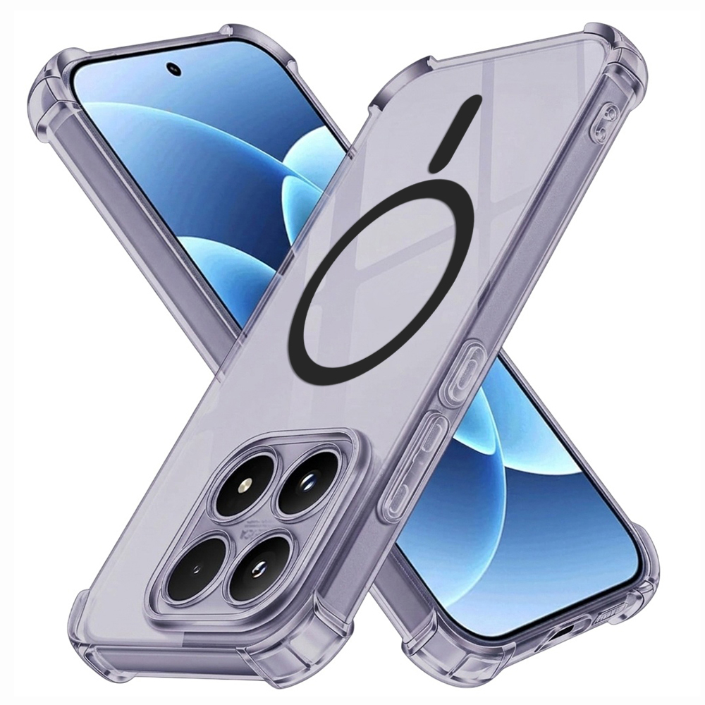 Kryt Techsuit Shockproof Clear Silicone MagSafe Xiaomi 17 kouřově černý