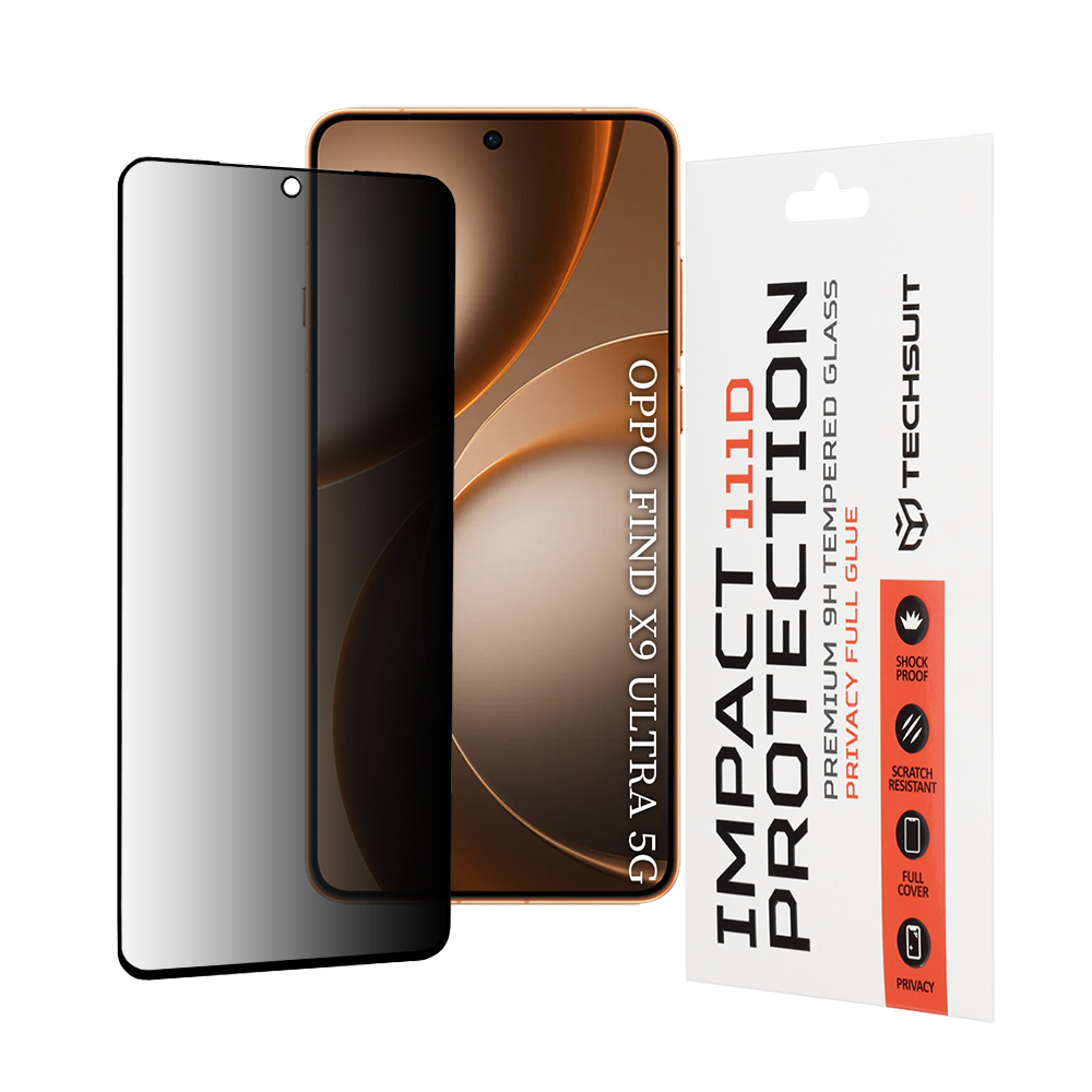 Ochranné sklo Techsuit 111D Privacy Full Glue Oppo Find X9 Ultra černé