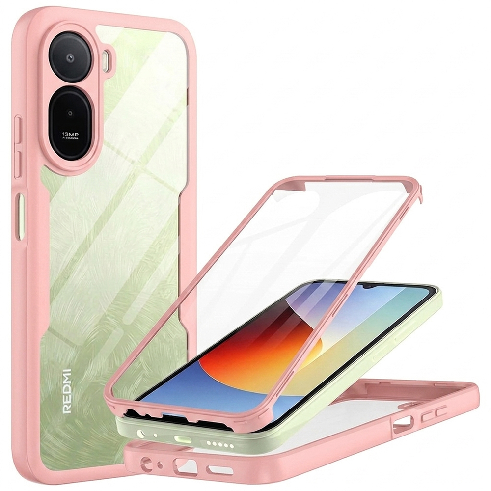 Kryt s ochranou displeje Techsuit ColorVerse 360 Series Xiaomi Redmi A7 Pro 4G růžový