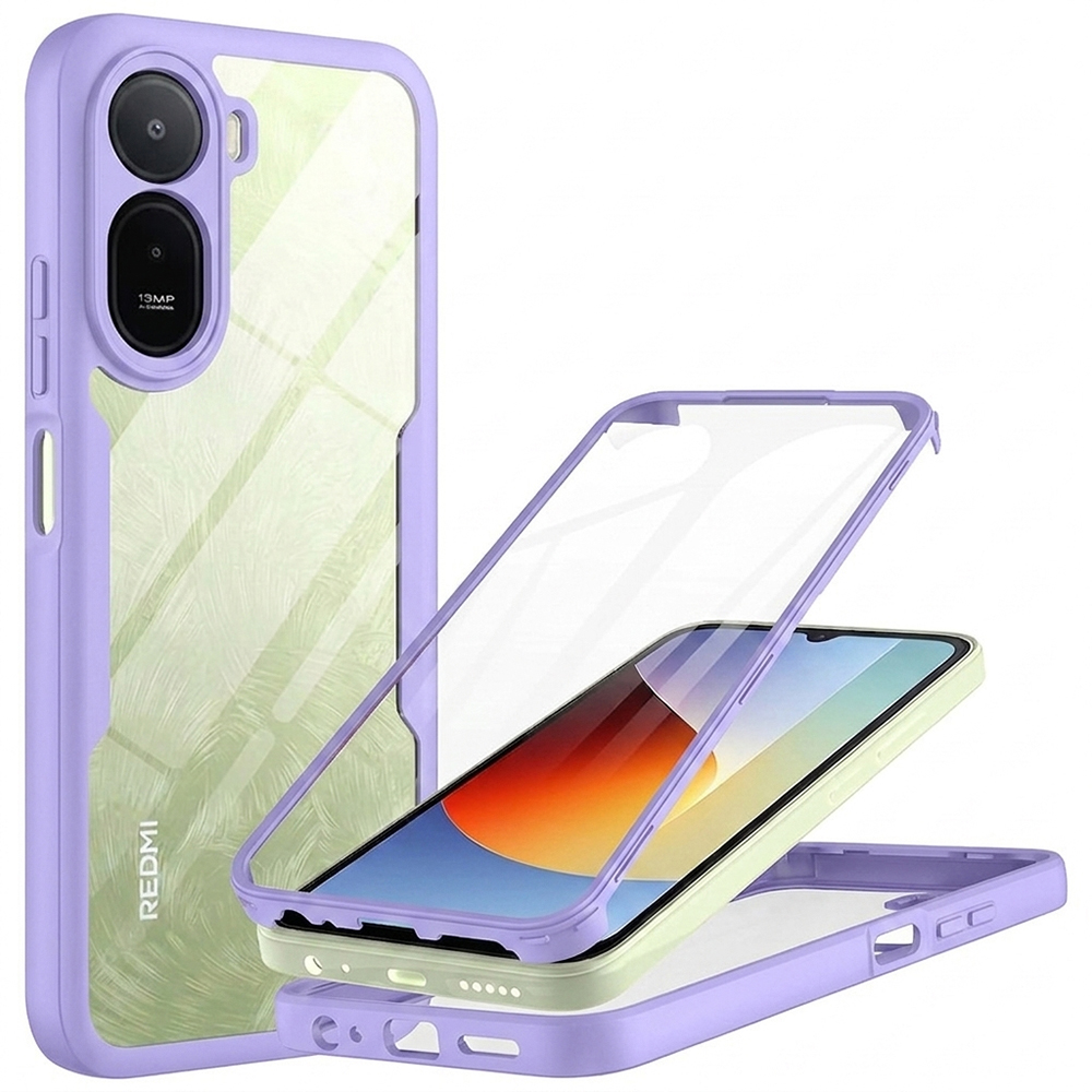 Kryt s ochranou displeje Techsuit ColorVerse 360 Series Xiaomi Redmi A7 Pro 4G fialový