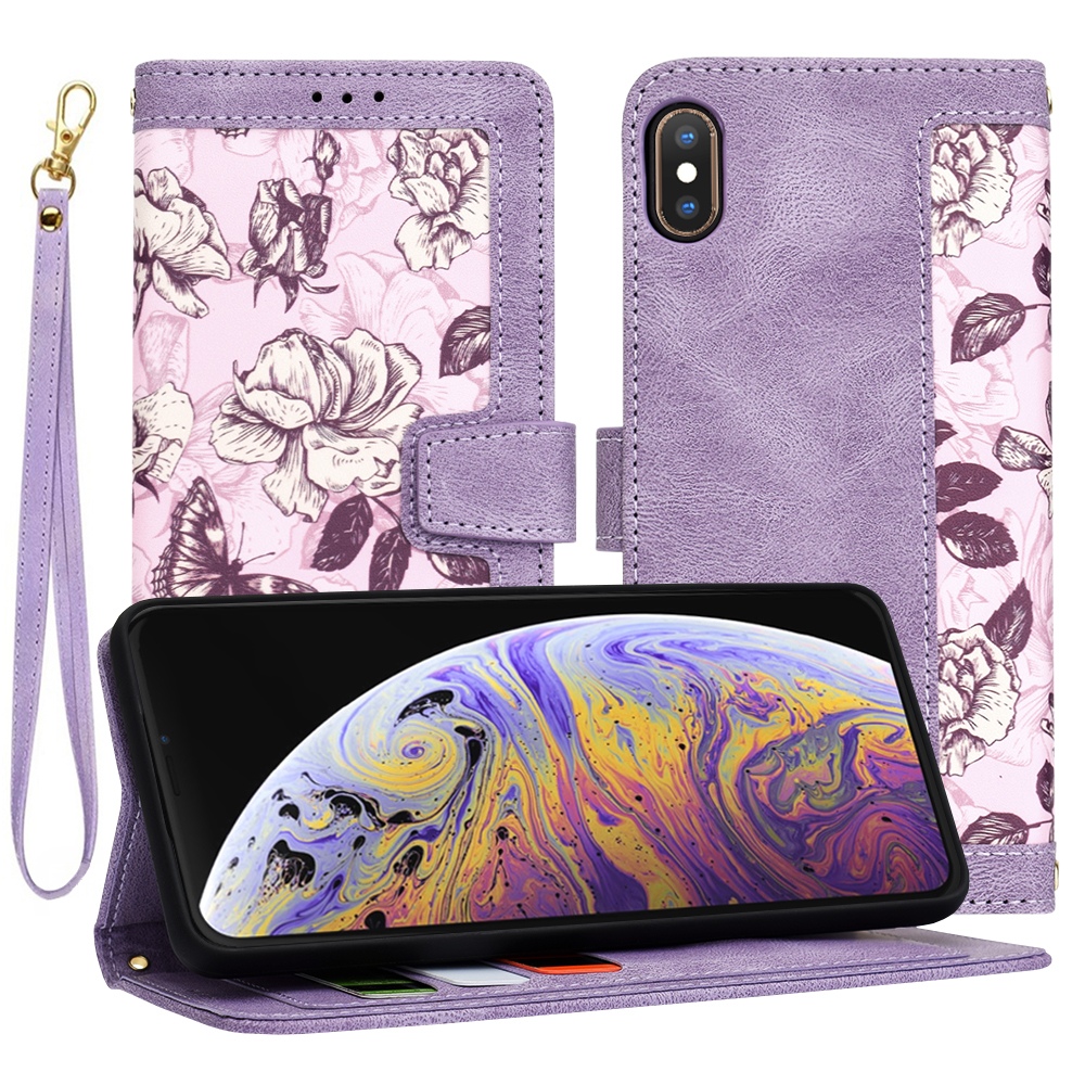 Flipové pouzdro Techsuit FlipCraft pro iPhone XS Max fialové