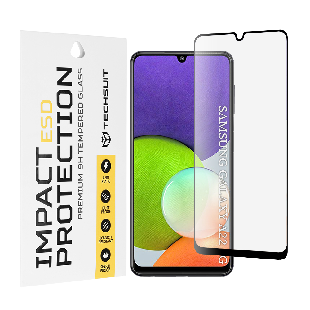 Tvrzené sklo Techsuit ESD Glass pro Samsung Galaxy A22 4G černé