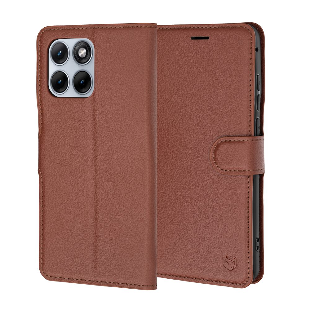 Kožené pouzdro Techsuit Leather Folio pro Motorola Edge 70 Fusion hnědé