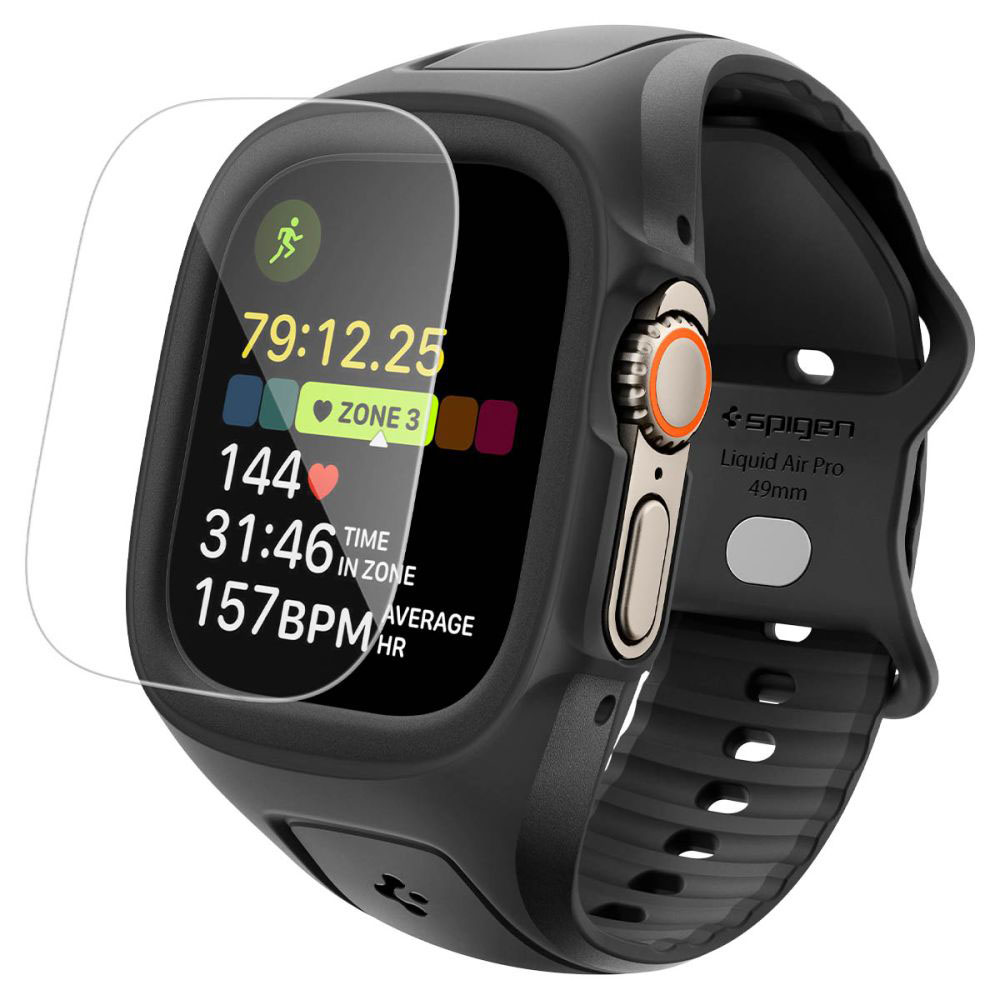 Ochranné tvrzené sklo Spigen (ACS11416) Apple Watch Ultra / Ultra 2 / Ultra 3 matné černé