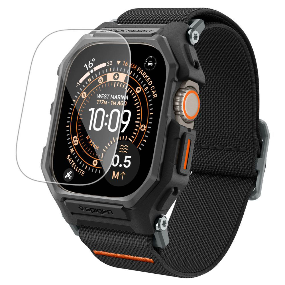 Ochranné tvrzené sklo Spigen (ACS11415) Apple Watch Ultra / Ultra 2 / Ultra 3 matné černé