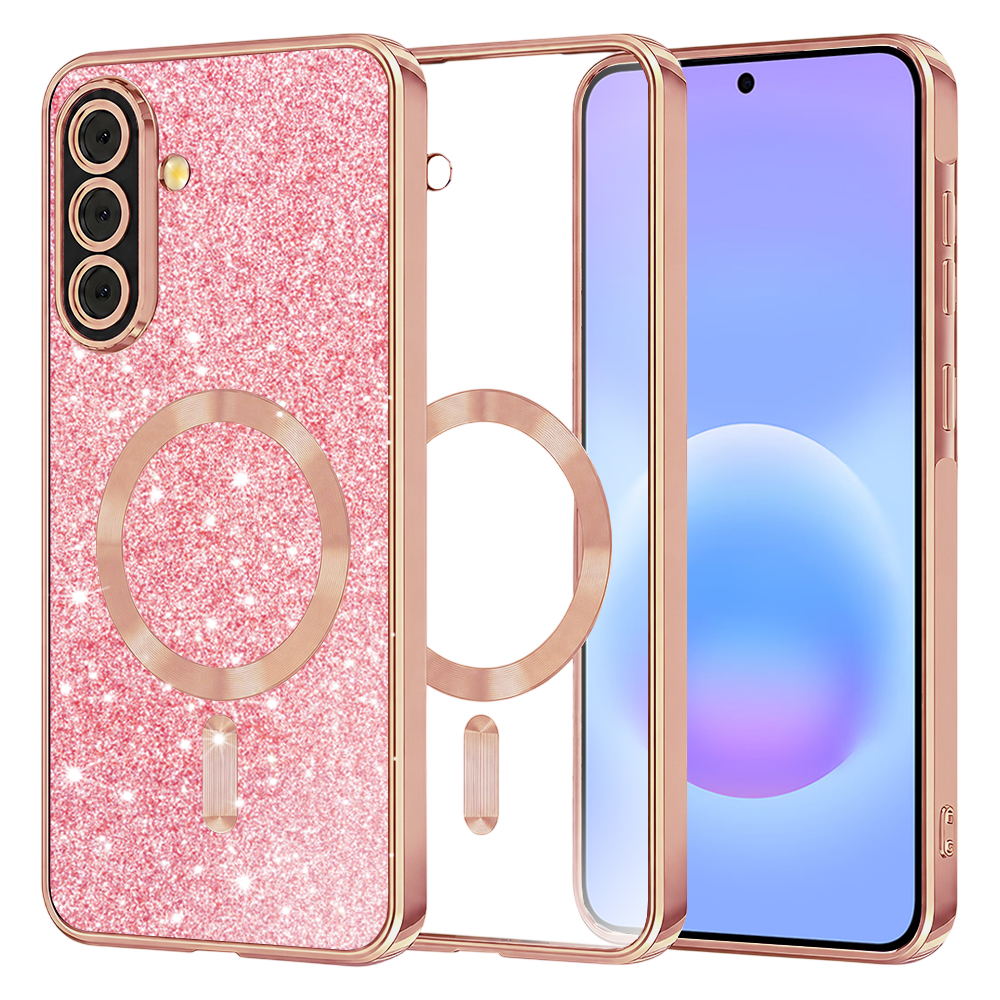Kryt Techsuit Luxury Glitter MagSafe pro Samsung Galaxy A57 5G zlatý