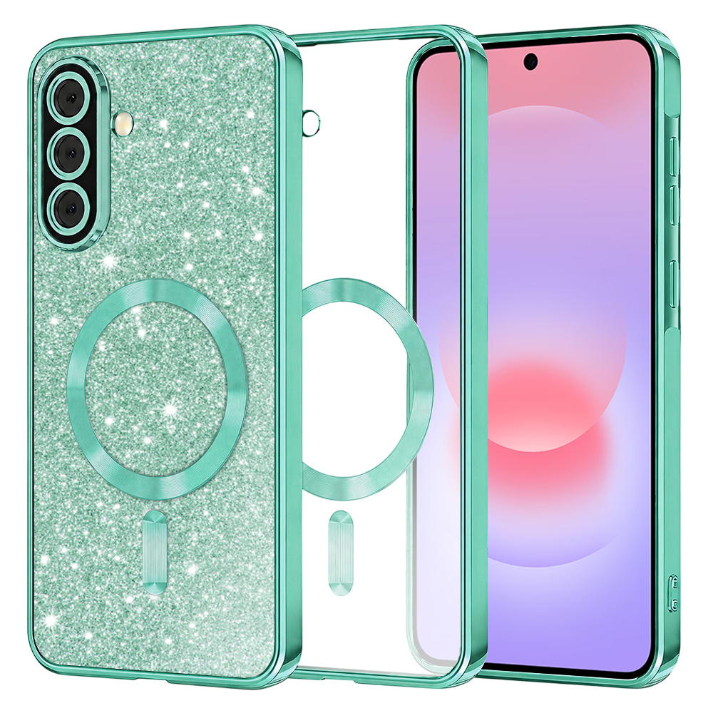 Kryt Techsuit Luxury Glitter MagSafe pro Samsung Galaxy A37 5G světle zelený