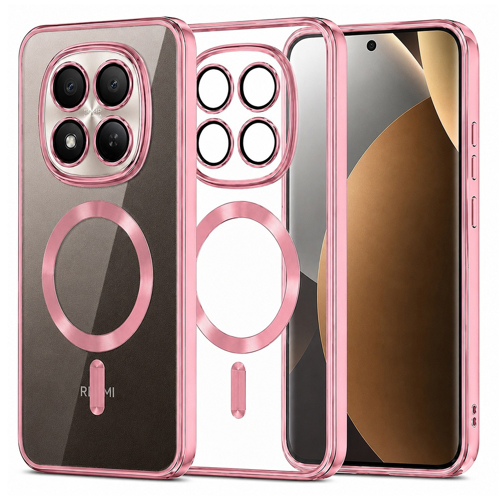 Kryt Techsuit Luxury Crystal MagSafe pro Xiaomi Redmi Note 15 Pro+ 5G / Poco M8 Pro 5G růžový