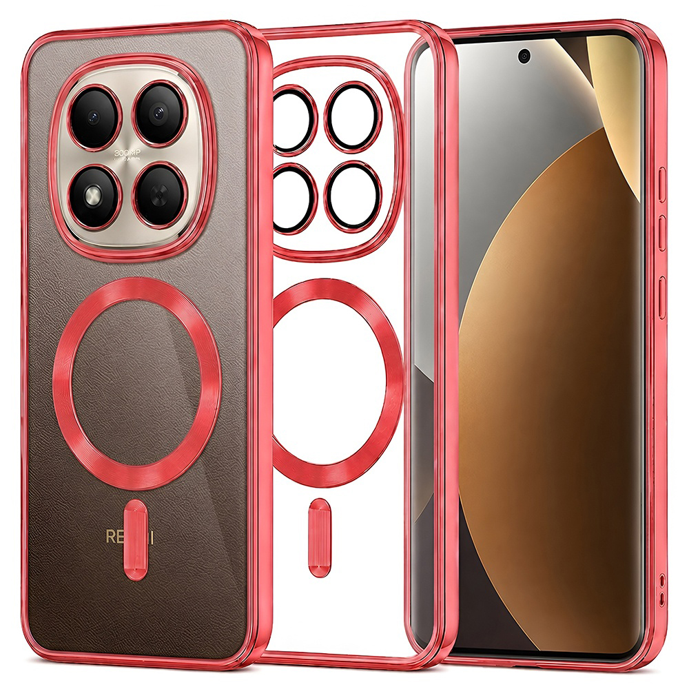 Kryt Techsuit Luxury Crystal MagSafe pro Xiaomi Redmi Note 15 Pro+ 5G / Poco M8 Pro 5G červený