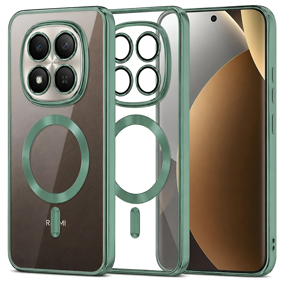 Kryt Techsuit Luxury Crystal MagSafe pro Xiaomi Redmi Note 15 Pro+ 5G / Poco M8 Pro 5G světle zelený