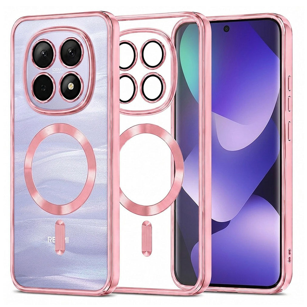 Kryt Techsuit Luxury Crystal MagSafe pro Xiaomi Redmi Note 15 5G / Note 15 4G / Poco M8 5G růžový