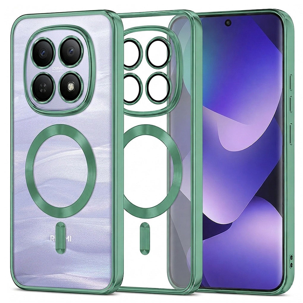 Kryt Techsuit Luxury Crystal MagSafe pro Xiaomi Redmi Note 15 5G / Note 15 4G / Poco M8 5G zelený