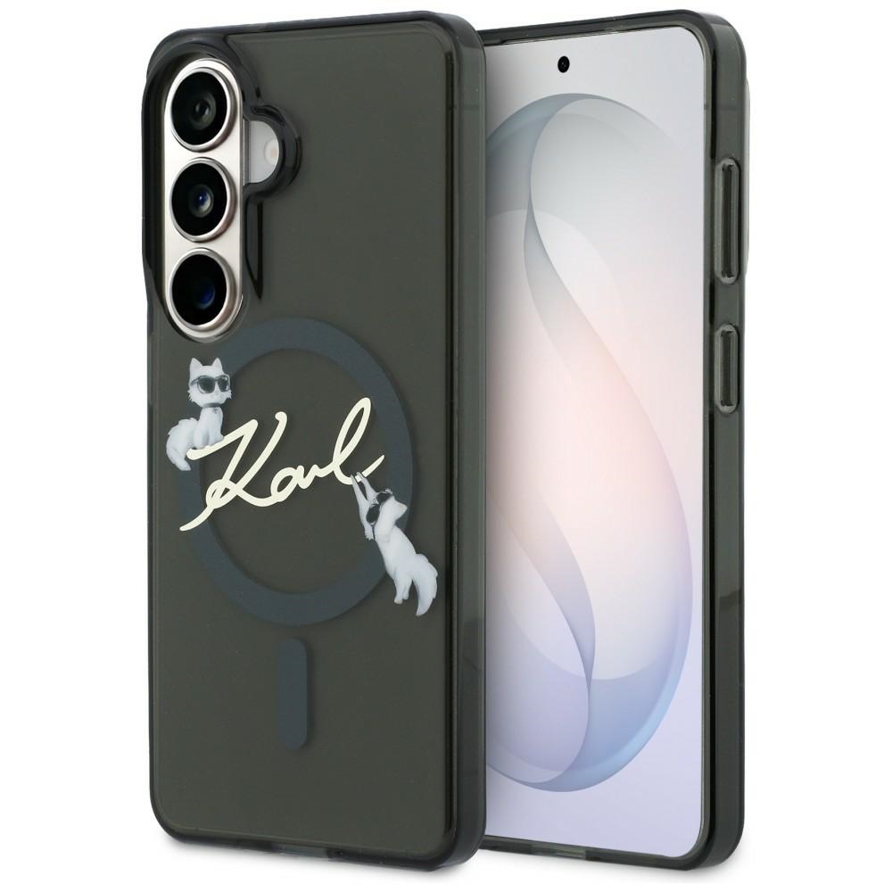 Kryt Karl Lagerfeld IML Choupette Karl Script Logo MagSafe (KLHMS26S5HKSCAK) pro Samsung Galaxy S26 černý