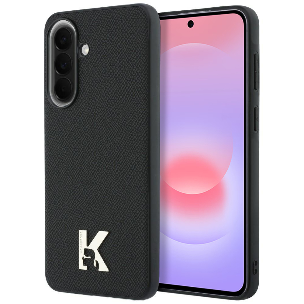 Kryt Karl Lagerfeld Hardcase Leather with K Head Logo (KLHCSA375PGFKHGK) pro Samsung Galaxy A37 5G černý