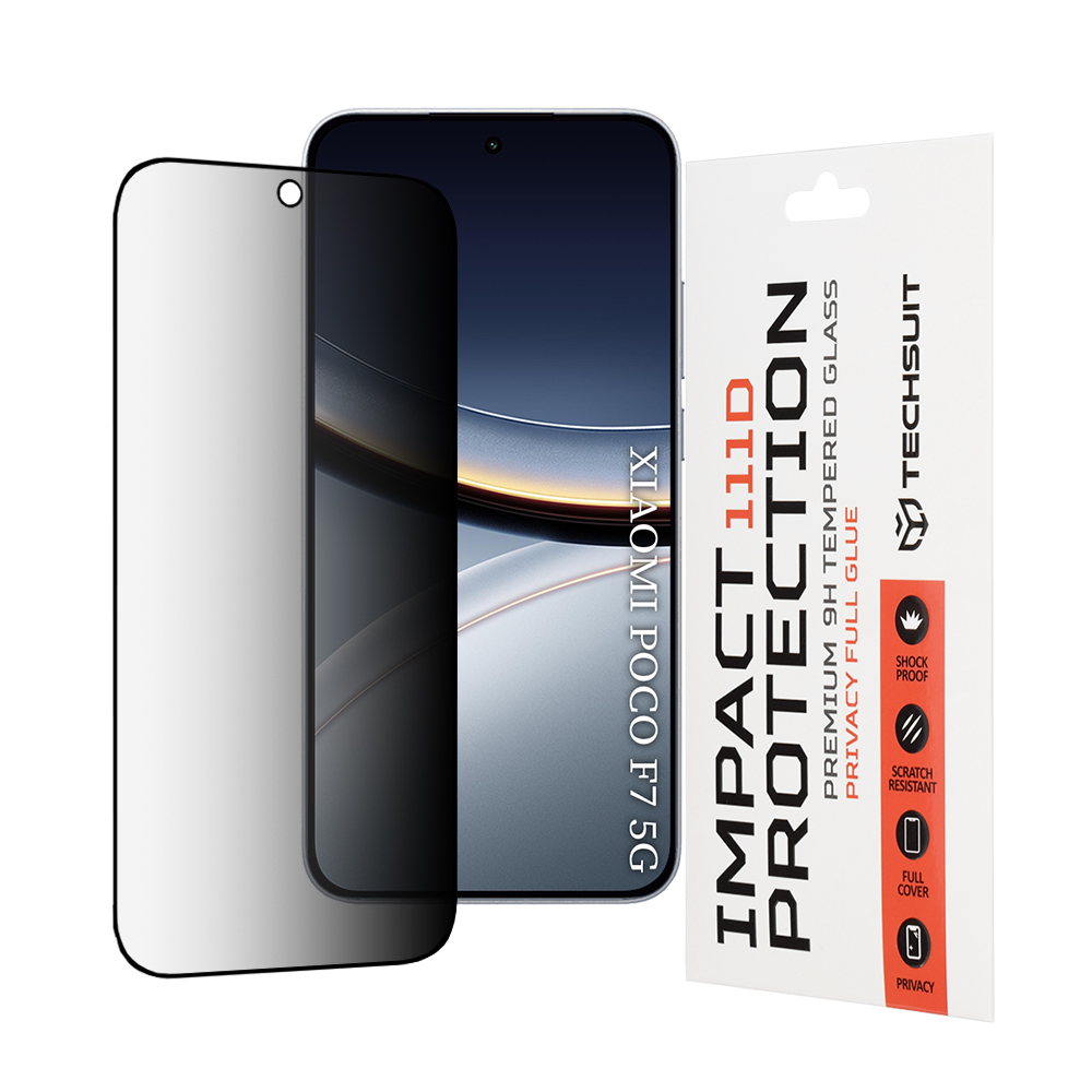 Tvrzené sklo Techsuit 111D Privacy Xiaomi Poco F7 černé