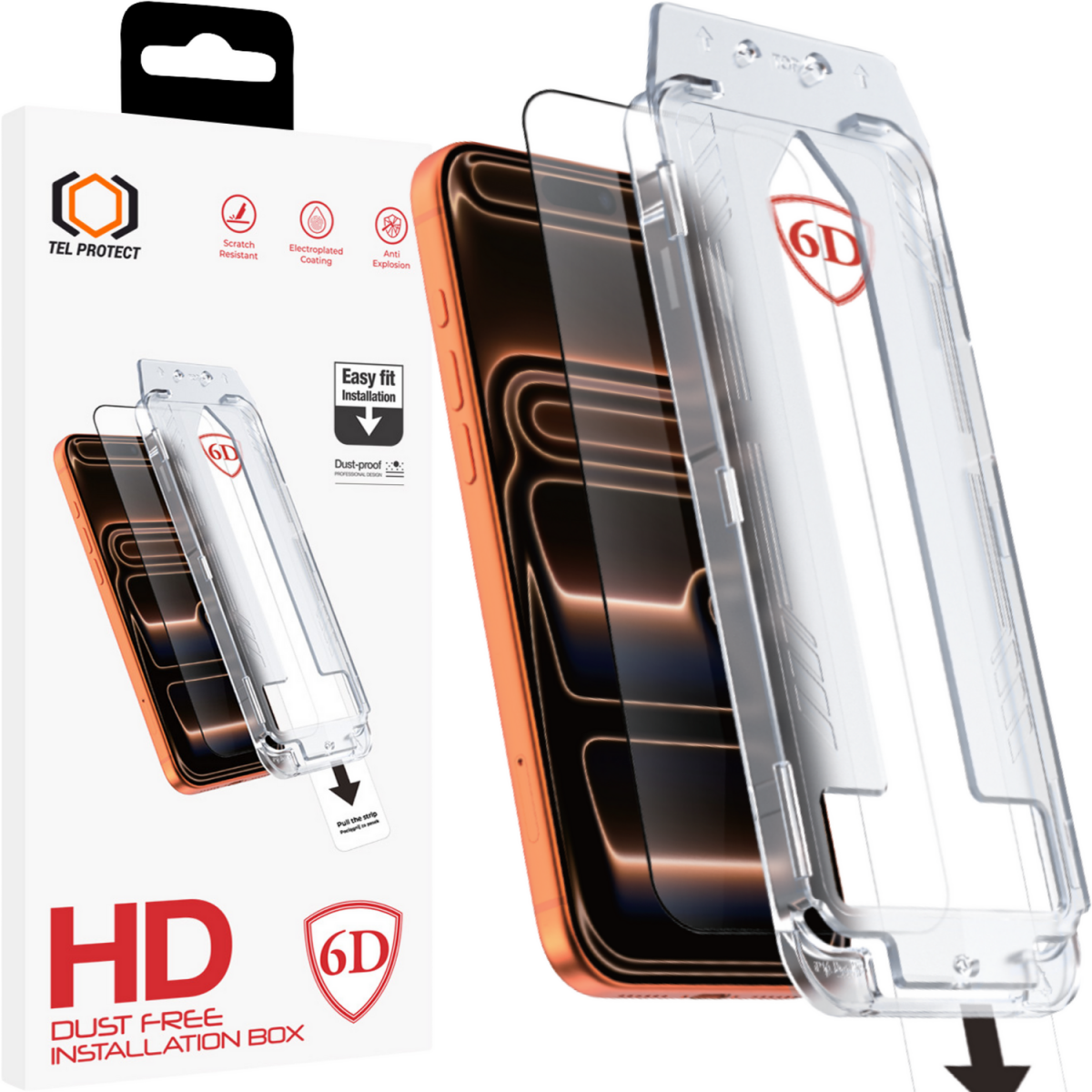 Tvrzené sklo Tel Protect Dust-Free Easy Fit Full Glue 6D pro iPhone 17 Pro černé