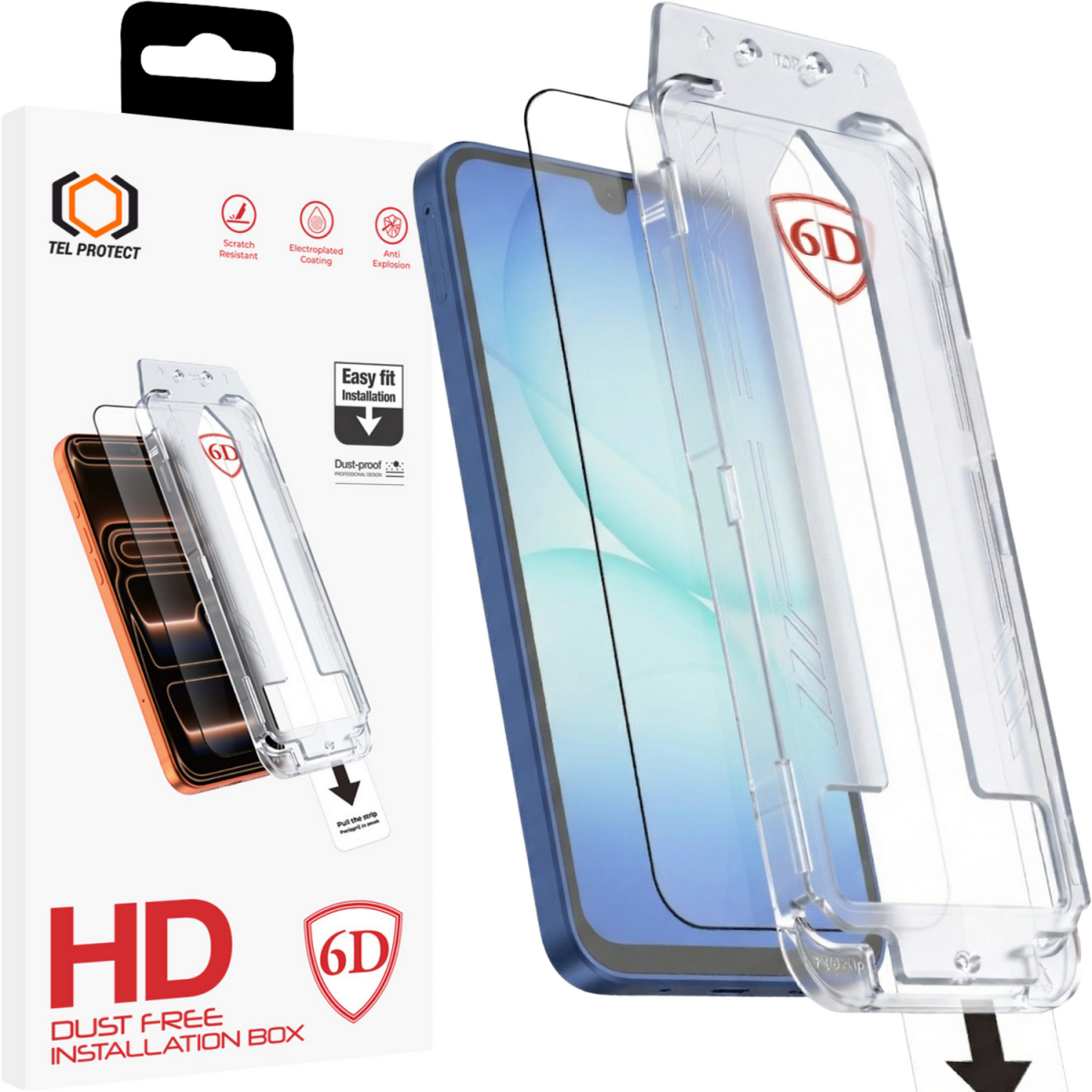 Tvrzené sklo Tel Protect Dust-Free Easy Fit 6D pro Samsung Galaxy A16/A17 4G/5G černé
