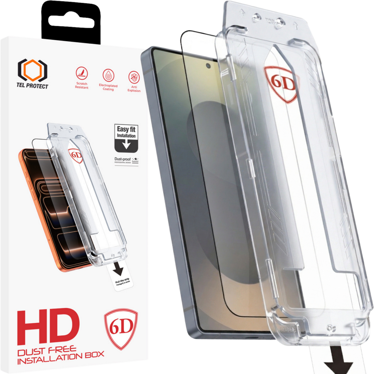 Tvrzené sklo Tel Protect Dust-Free Easy Fit 6D pro Samsung Galaxy S25 Ultra černé