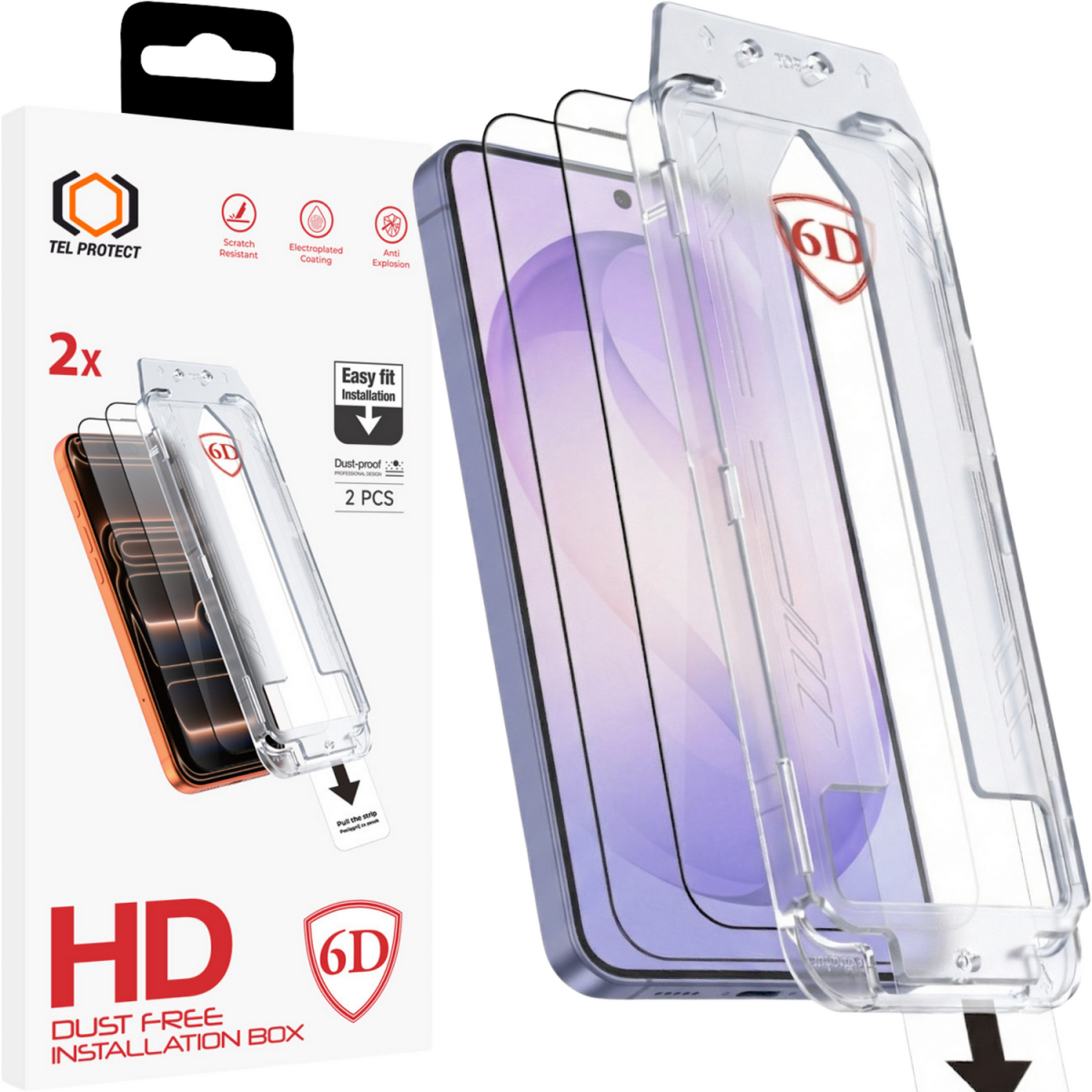 Tvrzené sklo Tel Protect Dust-Free Easy Fit 6D pro Samsung Galaxy S26 Plus černé 2ks