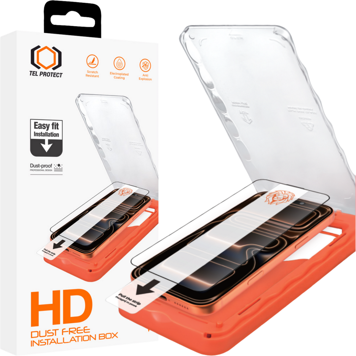 Tvrzené sklo Tel Protect Dust-Free Easy Fit HD Titan pro iPhone 17 Pro černé
