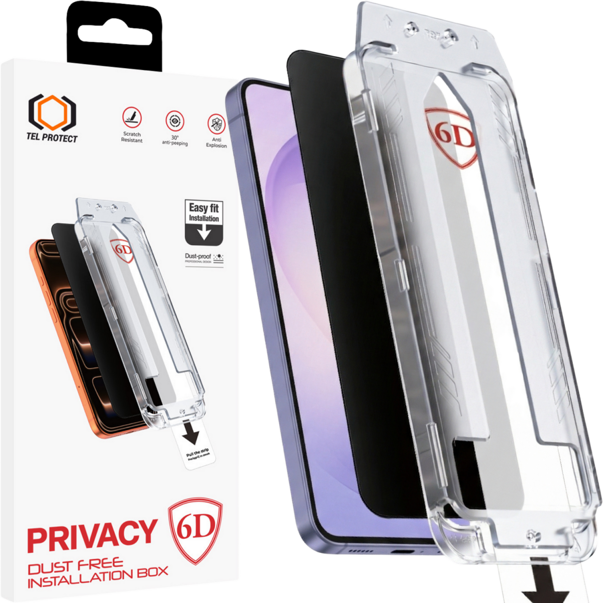 Tvrzené sklo Tel Protect Dust-Free Easy Fit Privacy 6D pro Samsung Galaxy S25 Ultra černé