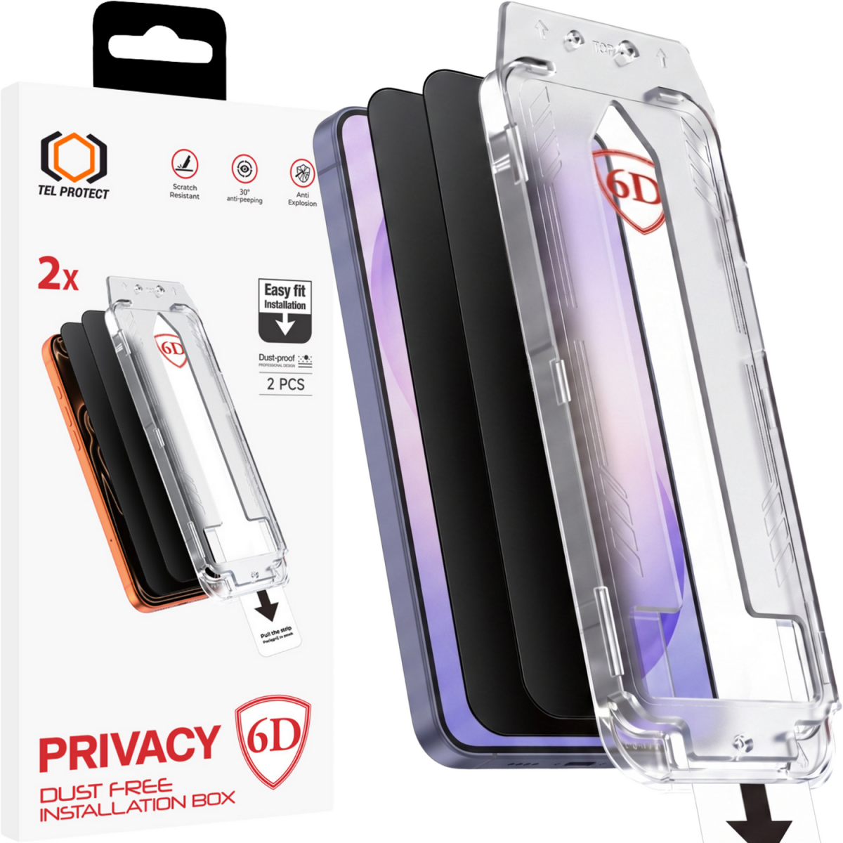 Tvrzené sklo Tel Protect Dust-Free Easy Fit Privacy 6D pro Samsung Galaxy S26 Ultra černé 2ks