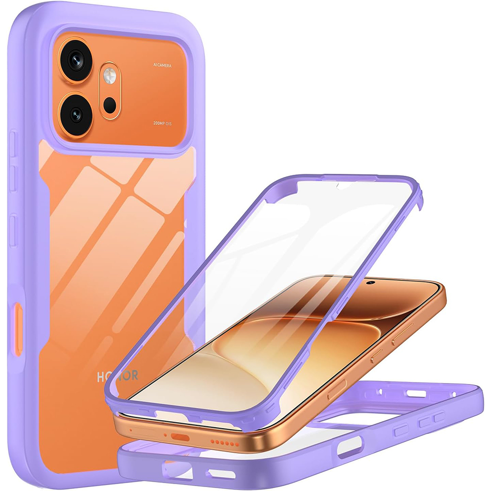 Ochranný kryt s fólií Techsuit ColorVerse 360 pro Honor 600 a 600 Pro fialový