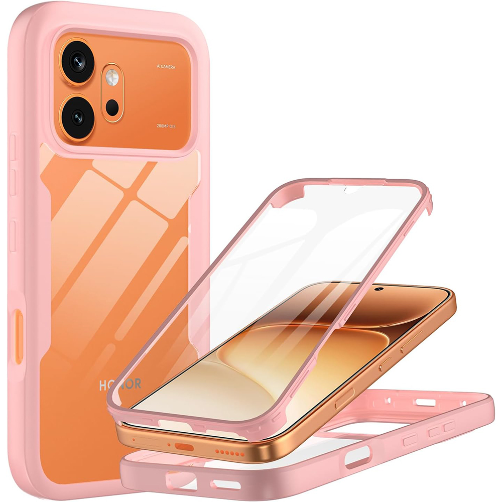 Ochranný kryt s fólií Techsuit ColorVerse 360 pro Honor 600 a 600 Pro růžový