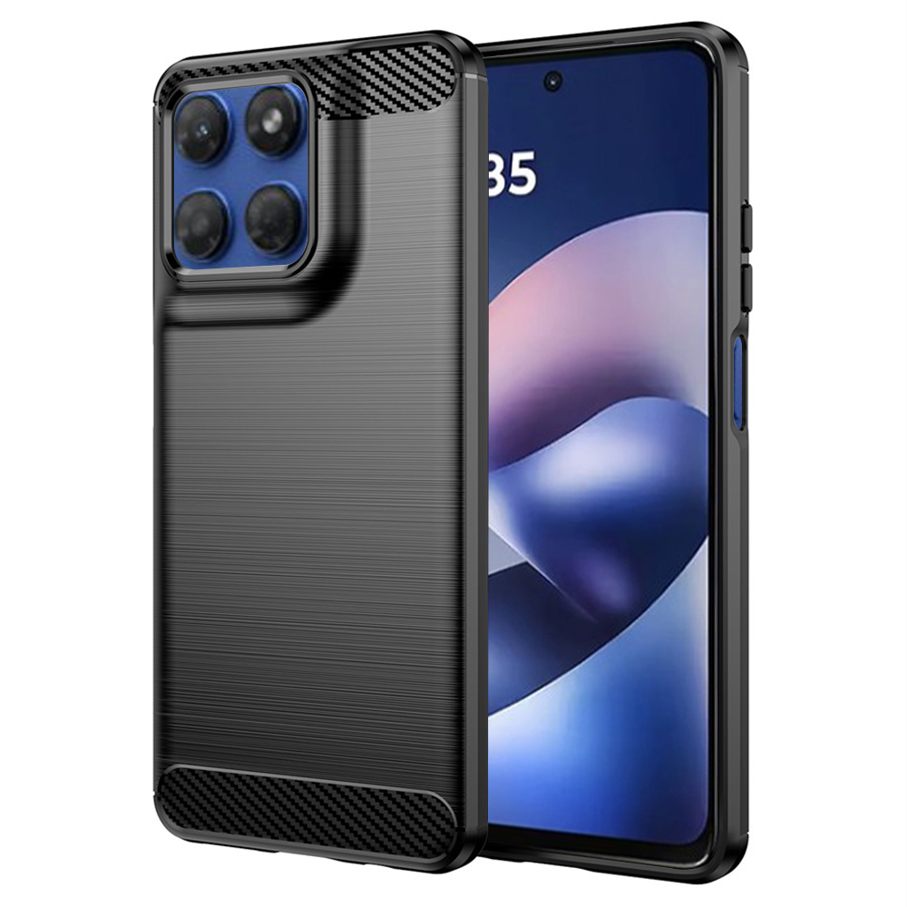 Kryt Techsuit Carbon Silicone pro Motorola Moto G37 G37 Power G47 G57 Power G67 Power černý