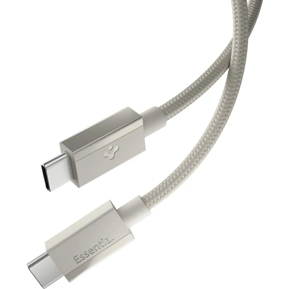 Kabel Spigen Essential EB6015CC (ACA10419) Fast Charging 2x Type-C 60W 480Mbps přírodně titanový