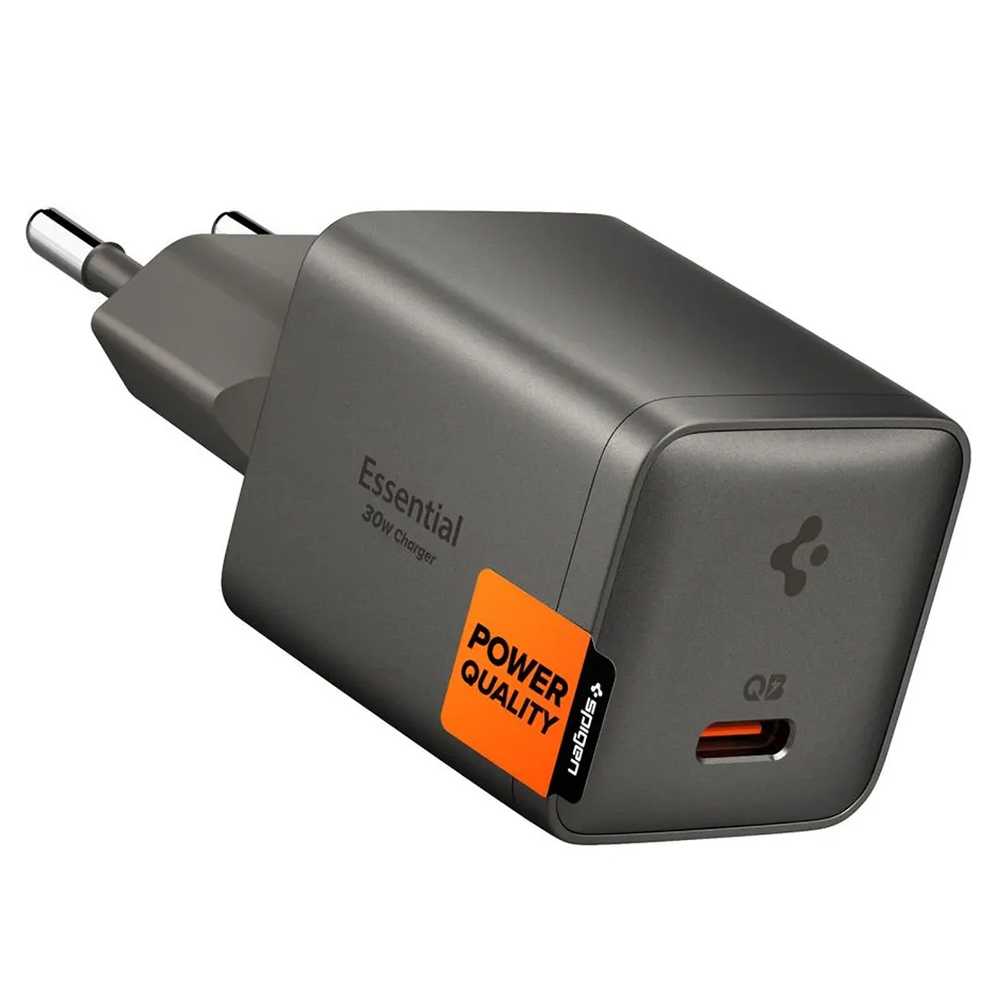 Nabíječka Spigen Essential EE301EU (ACH10447) Type-C Fast Charging Quantum Boost 30W tmavě šedá