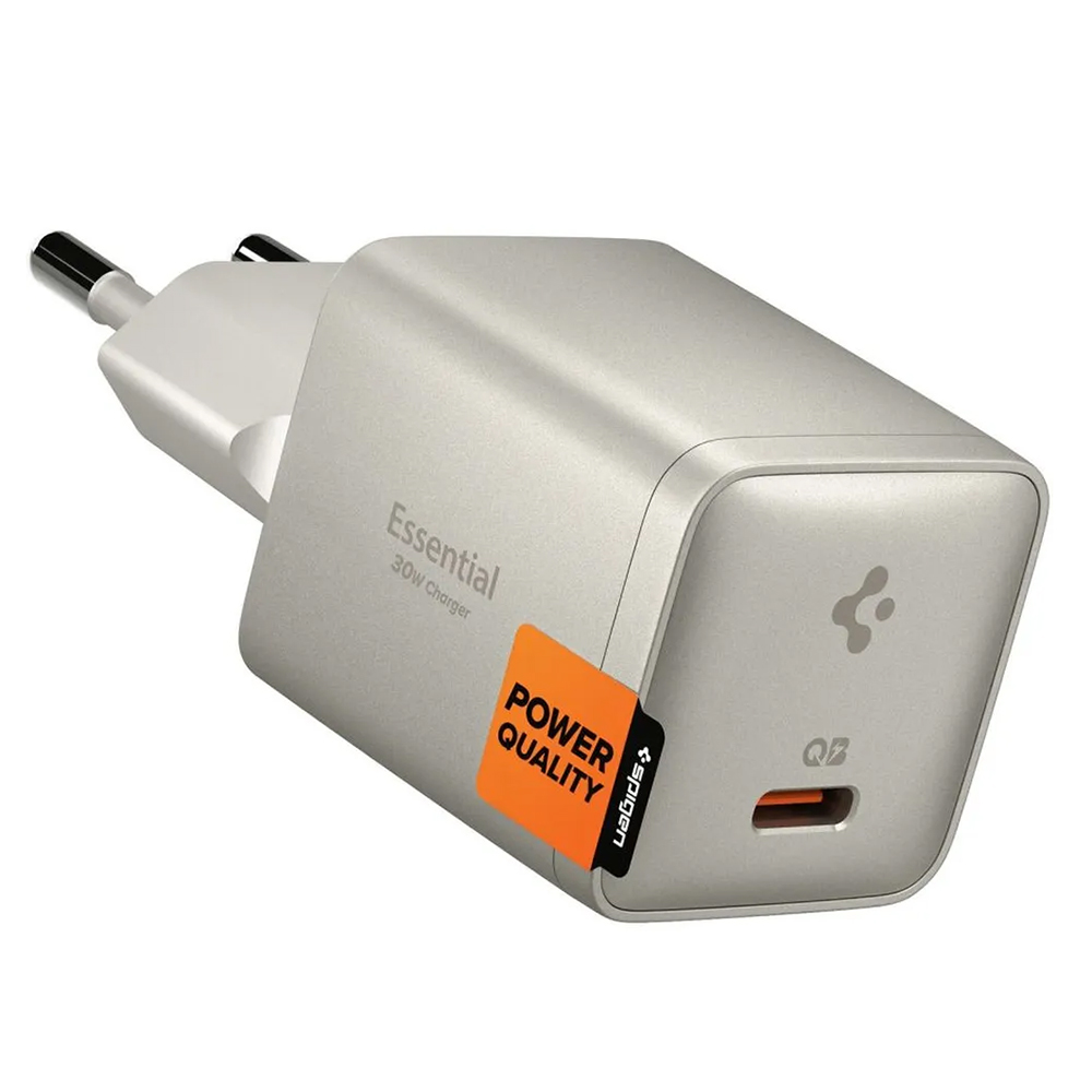 Nabíječka Spigen Essential EE301EU (ACH10448) Type-C Fast Charging Quantum Boost 30W přírodně titanová