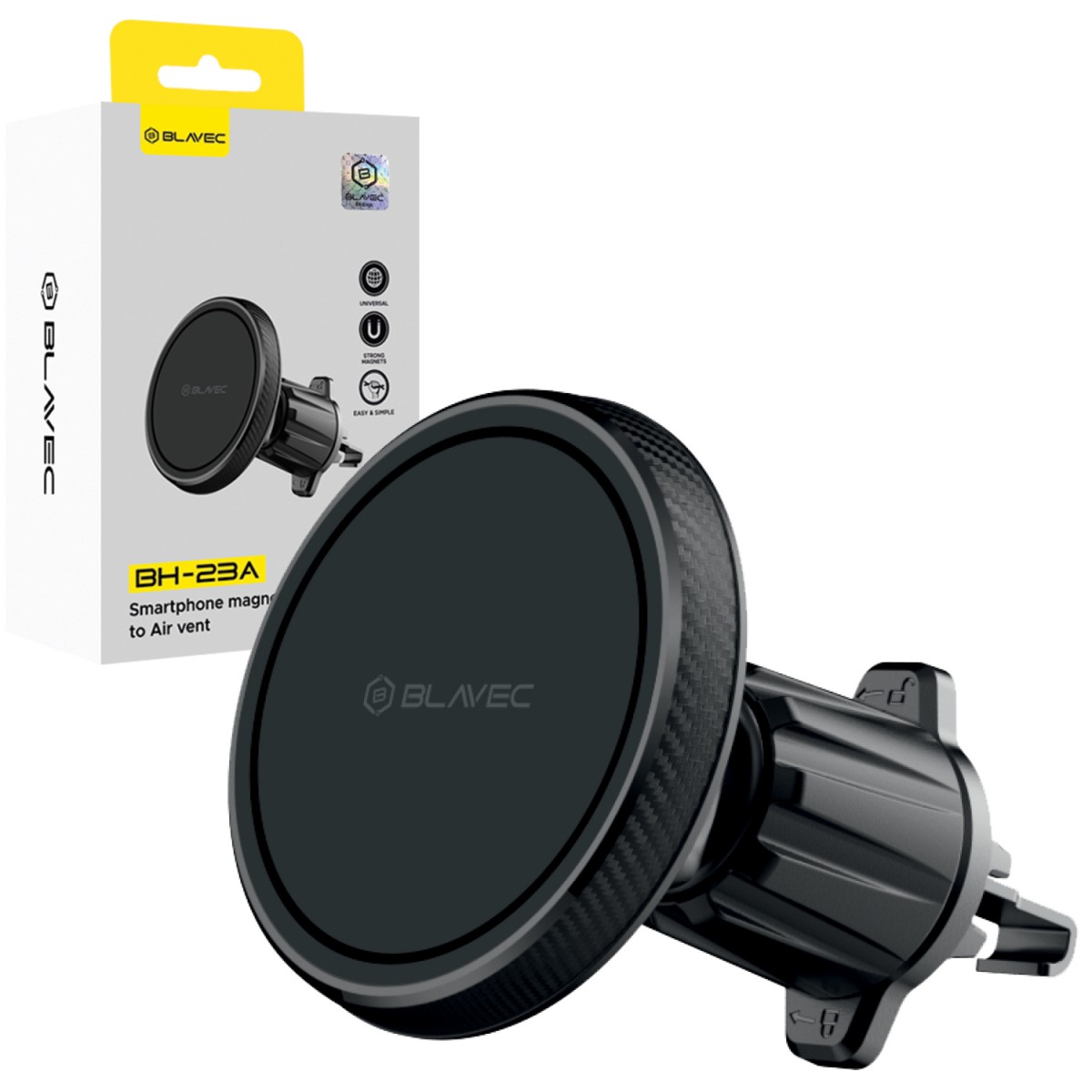 Držák do auta Blavec BH-23A magnetický do mřížky ventilace černý