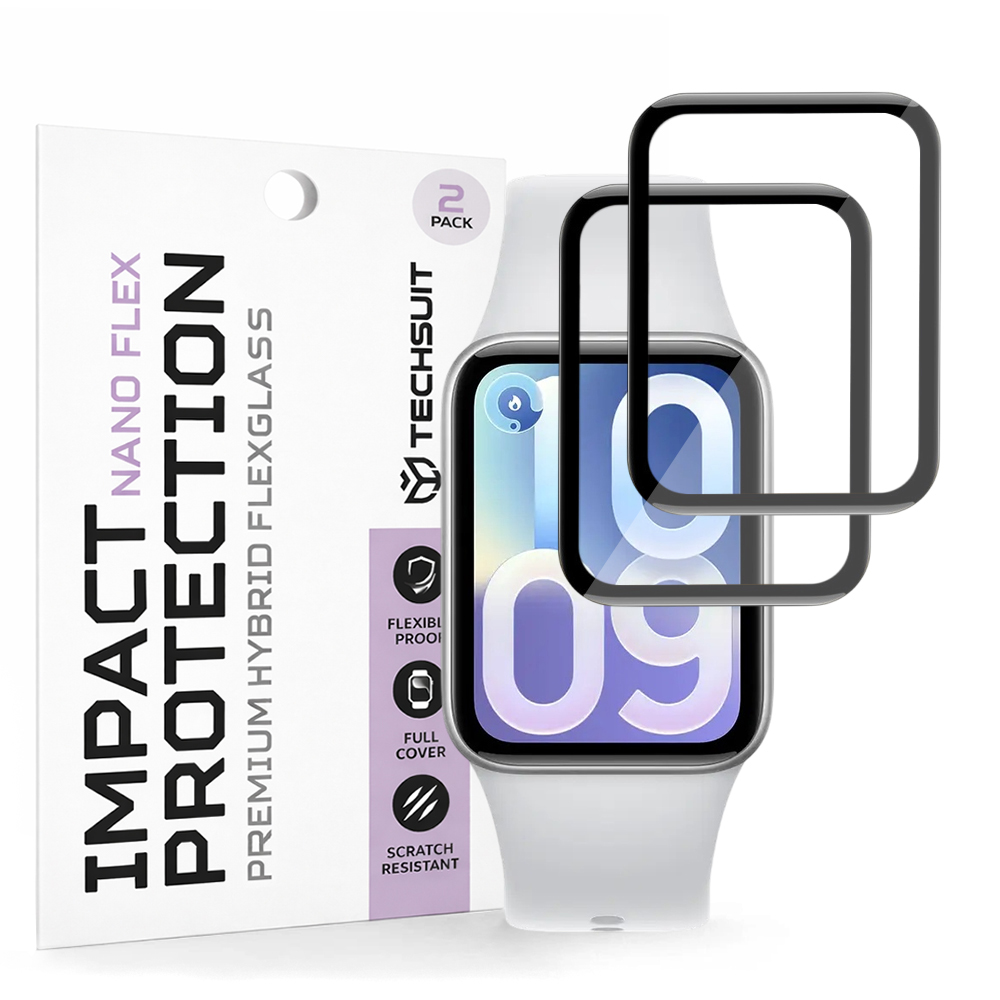 Ochranná fólie Techsuit Nano Flex 2 ks pro Xiaomi Smart Band 10 Pro černá