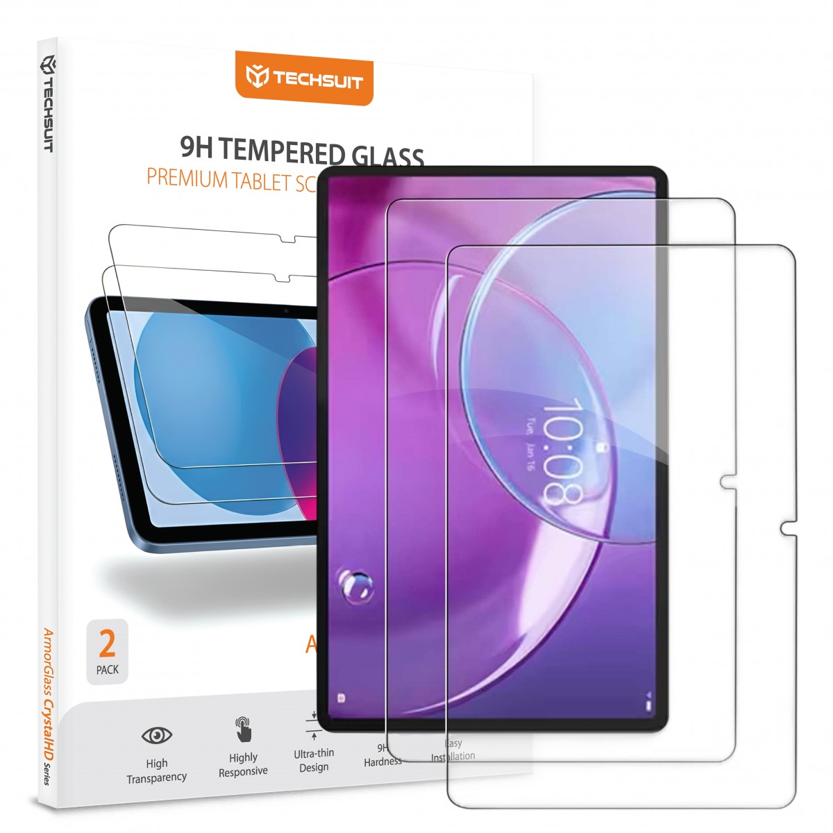 Tvrzené sklo Techsuit ArmorGlass CrystalHD 2 ks pro Lenovo Idea Tab Pro Gen 2 transparentní