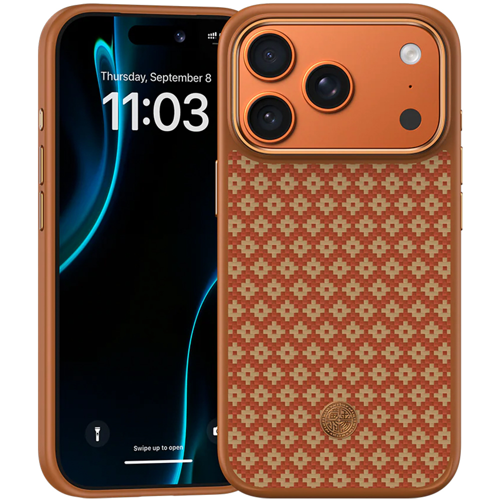 Kryt Benks ArmorGrid ArmorPro MagSafe z Kevlaru 600D pro iPhone 17 Pro Max oranžový