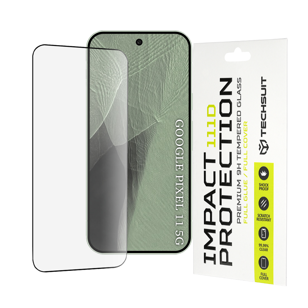 Tvrzené sklo Techsuit 111D Full Cover Full Glue pro Google Pixel 11 / Pixel 11 Pro černé