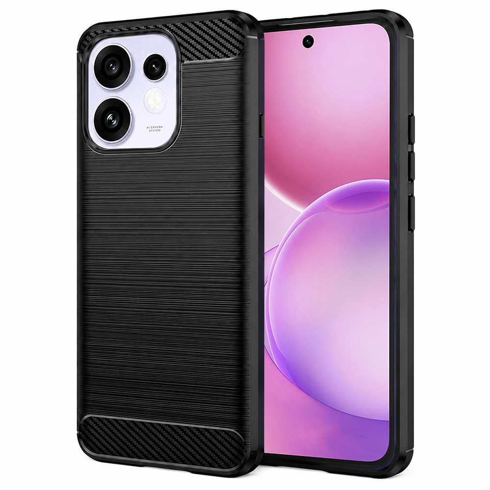 Kryt Techsuit Carbon Silicone pro Oppo Reno16 a Oppo Reno16 Pro černý