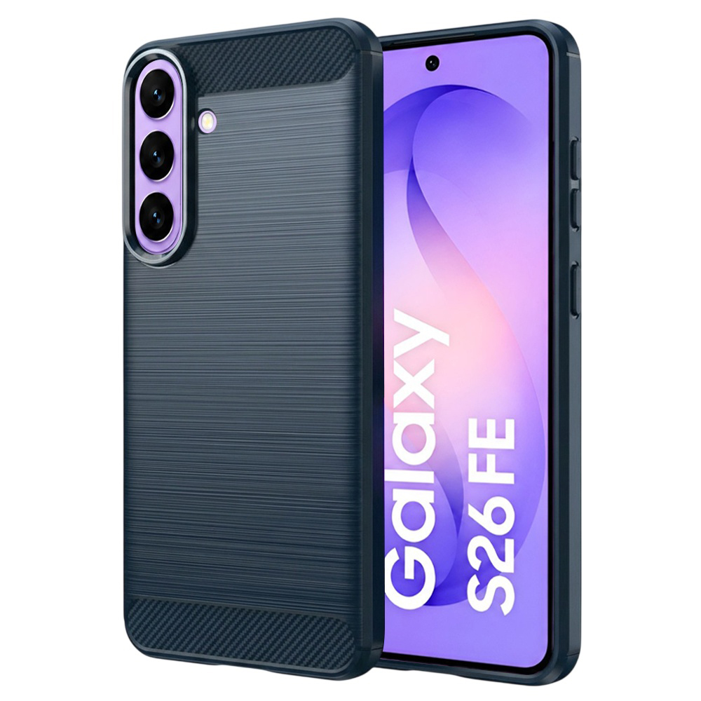 Kryt Techsuit Carbon Silicone pro Samsung Galaxy S26 FE a Samsung Galaxy S25 FE modrý