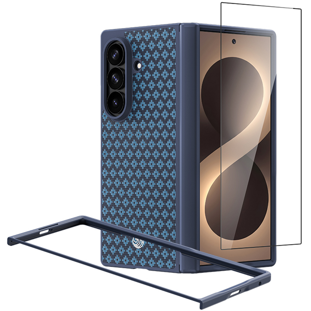 Kryt Benks Magnetic Armor Grid Pro Grand Combo pro Samsung Galaxy Z Fold 8 Ultra modrý